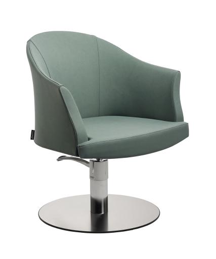 Hairdressing chair: Margot - In photo Colour: Sage Green N6 - Salon Ambience