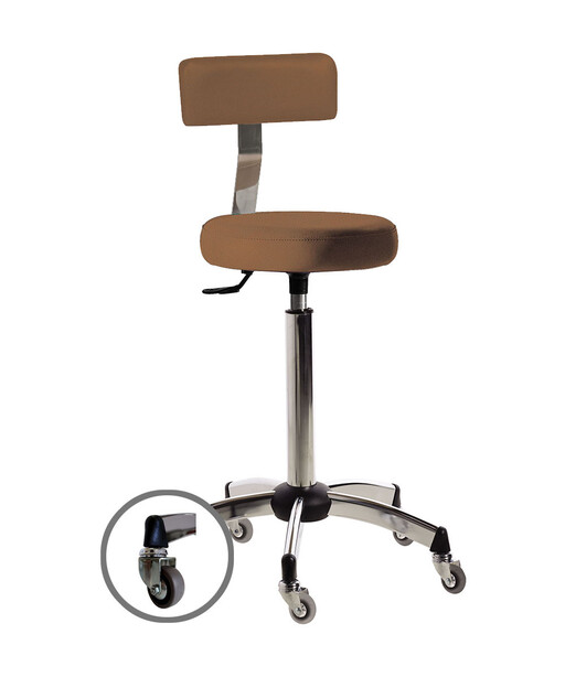 Hairdressing stool: Gilera - CS/475 in photo colour: Cognac N5 - Salon Ambience