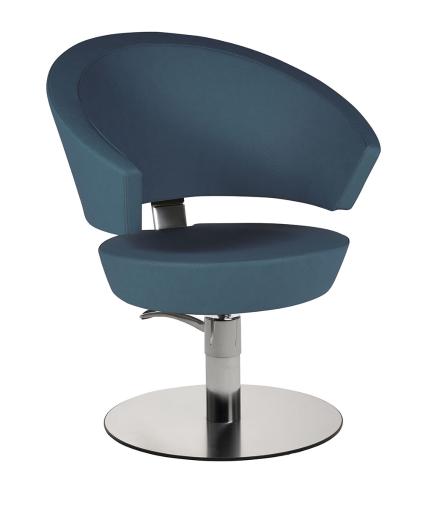 Hairdressing chair: Flute - In photo Colour: Peacock Blue N3 - Salon Ambience
