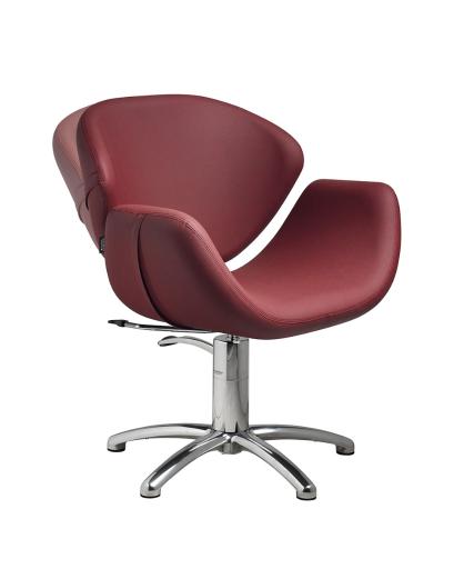 Hairdressing chair: Olimpia Reclining - In photo colour: Mulberry N4 - Salon Ambience