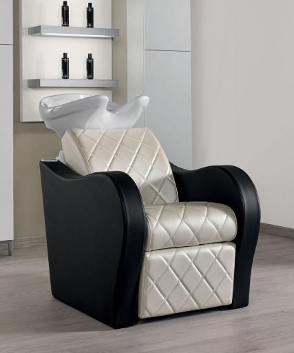 Wash unit for hairdresser: Luxury+ - In photo Colour A: Champagne 10 - Colour B: Black Coffee 59 - Salon Ambience