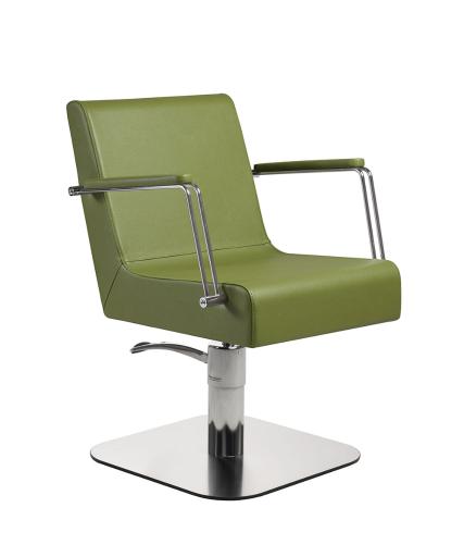 Hairdressing chair: Kira - In photo Colour: Olive G8 - Salon Ambience