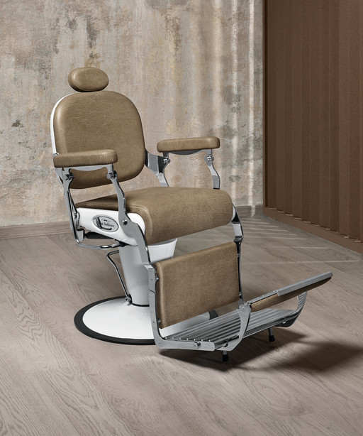 Barber chair for hairdresser: Premier White - In foto: SH/277-6 - Colore: Vintage Ash G4 - Salon Ambience