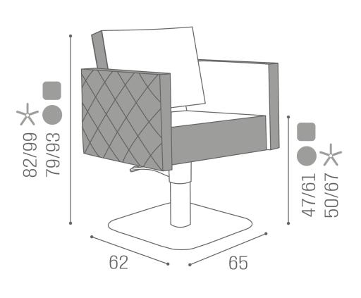 Friseurstuhl: Square+ reclining - Salon Ambience D_Square+