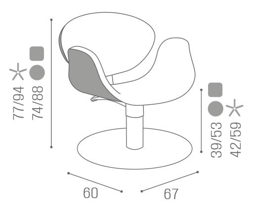 Hairdressing chair: Amber reclining - Salon Ambience D_Amber