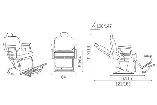 Barber chair for hairdresser: Elite+ - Salon Ambience D_Elite+-1