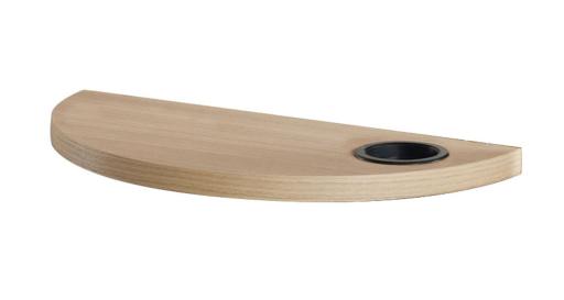 Hairdressing mirror accessory: Round wood shelf 03 - Salon Ambience