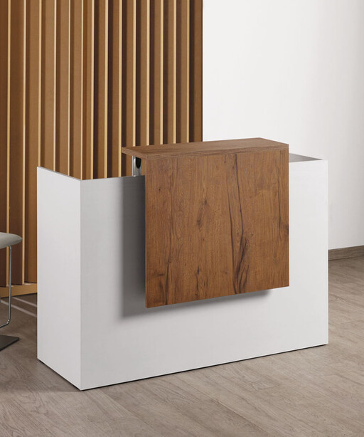 Reception desk for hairdresser: Millennium Wood - In photo material: Vintage 01 - Salon Ambience Reception desk for hairdresser: Millennium Wood - In photo material: Vintage 01 - Salon Ambience