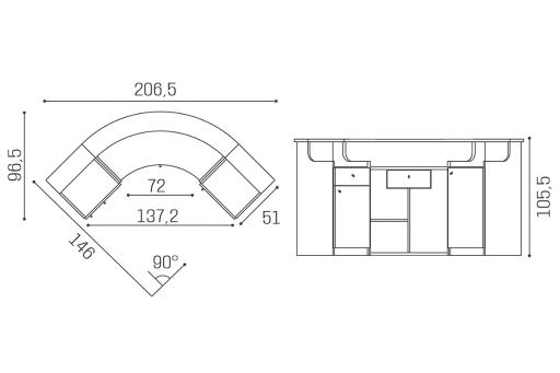 Theken: Form - Salon Ambience D_Form-3